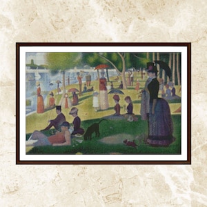 Cross Stitch Pattern,A Sunday Afternoon on the Island by Georges Seurat,Pdf , Instant Download
