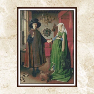 Cross Stitch patroon, het Arnolfini portret van Jan van Eyck, patroon Keeper, borduurwerk, XStitch, PDF, Instant download