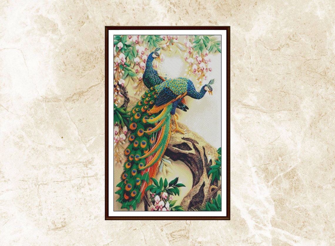 Peacocks Cross Stitch Pattern,Beautiful Peacock,Pattern Keeper,xstitxh,Embroidery,Pdf , Instant Download image 1