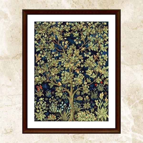 Cross Stitch Pattern,Tree of Life by William Morris,Counted cross stitch,Patern Keeper,Needlework,PDF,Instant Download