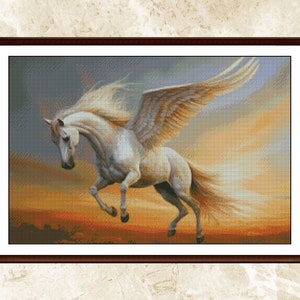 Pegasus Cross Stitch Pattern,Winged Horse, Counted Cross Stitch Pattern Keeper,xstitch,Needlework,PDF,Instant Download