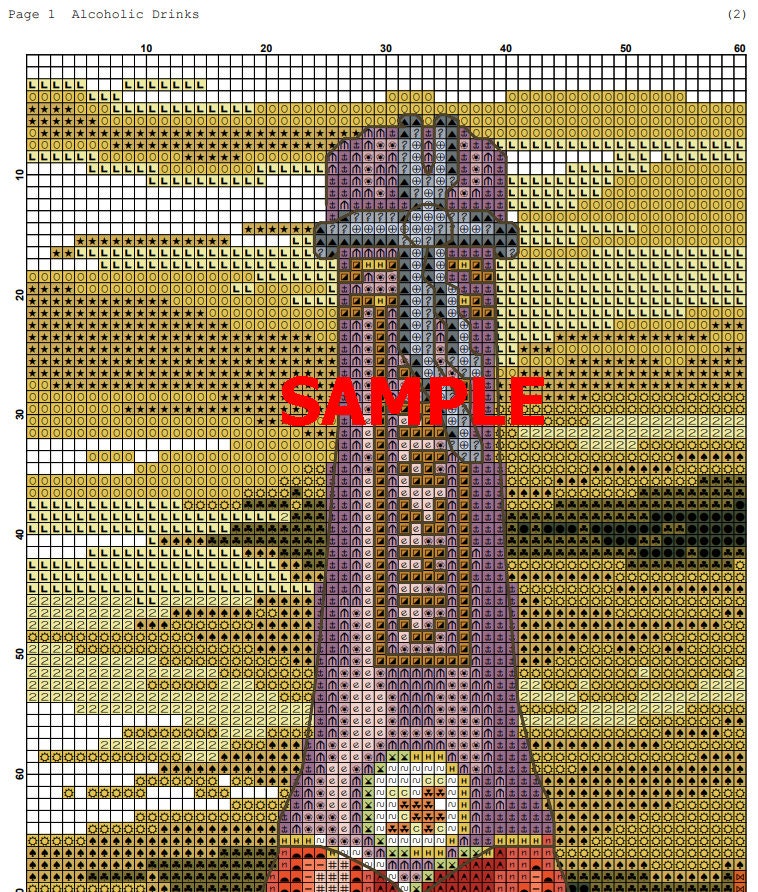 Alcoholic Drinks Cross Stitch Pattern, Whiskey,embroidery, Sparkling ...