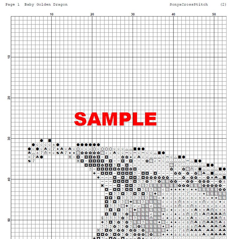 Watercolor Cross Stitch Pattern,baby Golden Dragon,xstitch,black Dragon