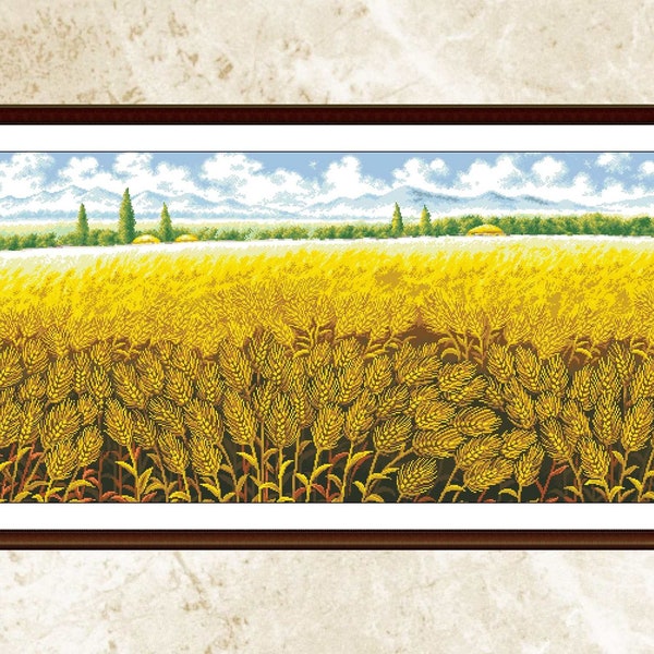 Cross Stitch Pattern, Wheat Field , Pdf , Instant Download