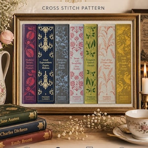 Classic Book Spines Cross Stitch Pattern (PDF)