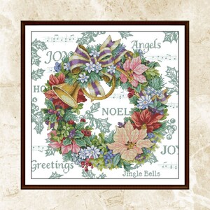 Krans Cross Stitch patroon, vakantie harmonie krans, krans van seizoenen, patroon Keeper, borduurwerk PDF, Instant Download