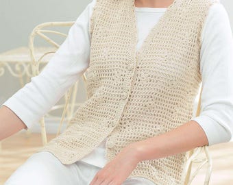 Crochet Lace Vest Pattern | Summer Sleeveless Cardigan (PDF)