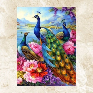 Peacocks Cross Stitch Pattern, Beautiful Peacock , Pdf , Instant Download