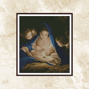 Holy night Cross Stitch Pattern,Jesus Christ,Pattern Keeper,xstitch,Needlepoint,Embroidery,PDF,Instant Download