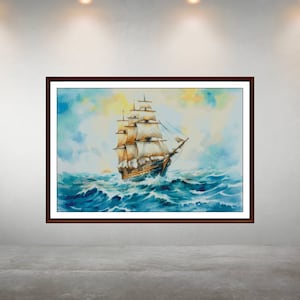 Wasserfarbe Kreuzstich Stickmuster,Segelschiff Muster,Stickerei,Muster,Stickerei,Stickerei,Stickerei,Stickerei,Stickerei,Segelschiff,PDF,Instant Download