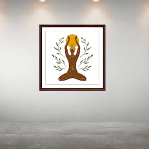 Watercolor Yoga Cross Stitch Pattern,Boho Yoga Girl,Pattern Keeper,xstitch,Modern Cross Stitch,Pdf,Instant Download