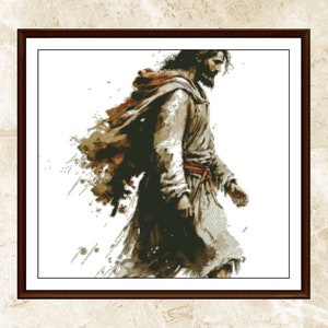 Watercolor Jesus Christ  Stitch Pattern,Jesus Christ,  In His Arms ,Needlework, Pdf , Instant Download
