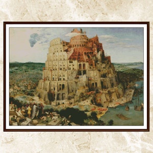 The Tower of Babel Cross Stitch Pattern,Babylon, Counted cross stitch,Embroidery,Pattern Keeper,PDF,Instant Download