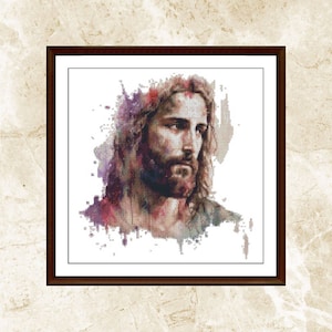 Watercolor Jesus Christ  Stitch Pattern,Jesus Christ,In His Arms,Pattern Keeper,xstitxh,Embroidery,Needlework,Pdf,Instant Download