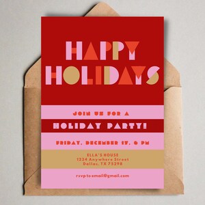 Editable Holiday Party Invite,Christmas Party Invite, Holiday Party Invite, Merry Christmas Invite, Instant Download, Digital Printable