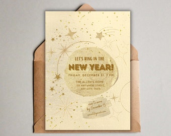 Let's Ring in the New Year Party Invite, New Year's Eve Party Invite, New Year's Party, nye Party, EDITABLE, INSTANT DOWNLOAD