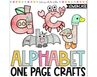 Lowercase Alphabet Crafts for Kids One Page Crafts Practice Letter Recognition Activities for Preschool & Kindergarten Fine Motor Fun
