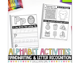 Alphabet Handwriting Book Alphabet Activities for Letter Formation, Letter Recognition, & Beginning Sounds for Preschool or Kindergarten