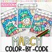 St. Patrick's Day Color by Code Printables | March Addition Activities ...