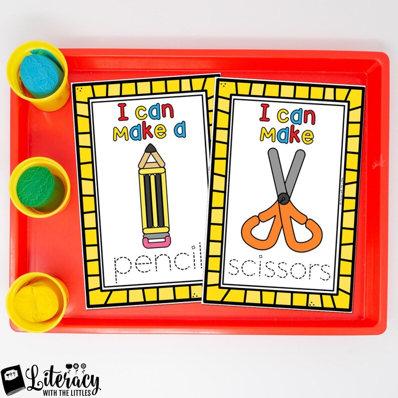 Back to School Playdough Mats Play Dough Center for Kids First Week of ...