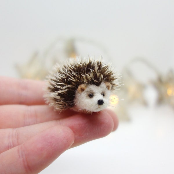 Button the hedgehog, miniature needle felted animal, ships from the US