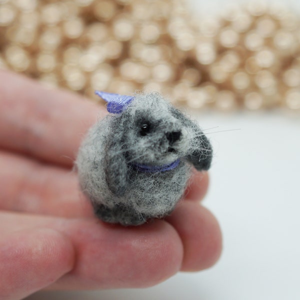 Carrot the rabbit, miniature needle felted animal, gift for her, tiny rabbit, made to order