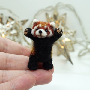 Bao Bei the fire fox, miniature needle felted red panda, made to order