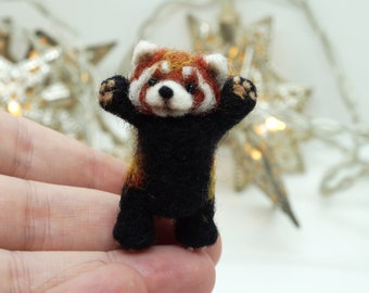 Bao Bei the fire fox, miniature needle felted red panda, made to order