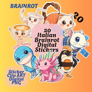 BRAINROT MEMES Digital Sticker Pack 20 PNG New3