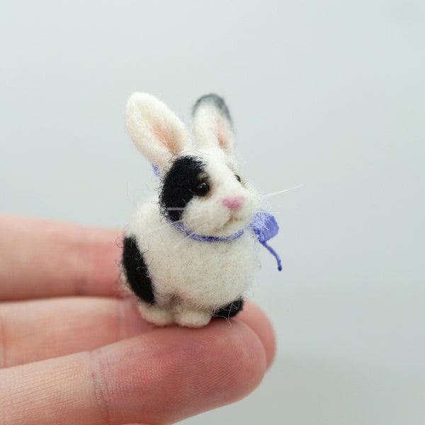 Basil the rabbit, miniature needle felted bunny, gift for her, tiny rabbit, made to order