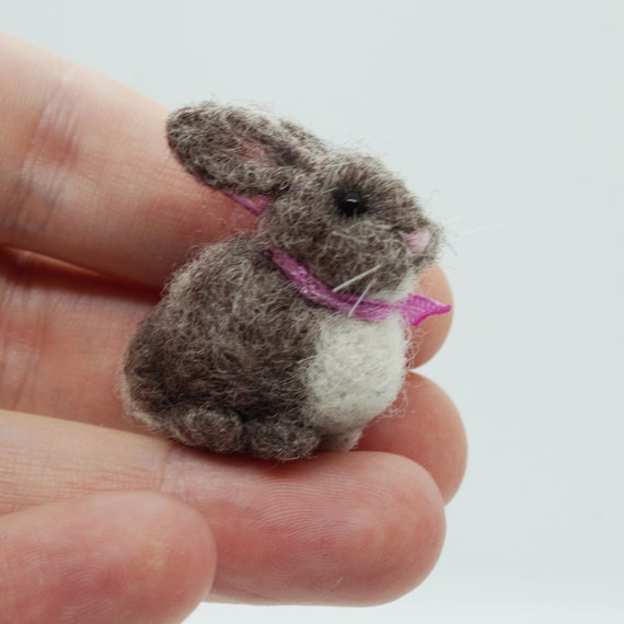 Cinnabun the Rabbit, Miniature Needle Felted Bunny, Gift for Her