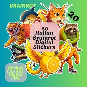 BRAINROT MEMES New Digital Sticker Pack 20 PNG
