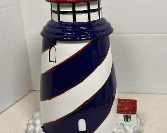 Cookie Jar - Lighthouse Cookie Jar - Nautical Theme - Storage Jar - Treat Jar