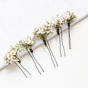 wedding hair pins, hair clips, Ixodia hair pin, white Ixodia bridal hair pin, dried flowers, woodland weddings, rustic hair pin,
