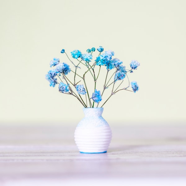 Dollhouse Miniature vase with flowers baby breath, Dollhouse Miniature, Flower, Mini Bouquets, Geschenkverpackung, Dollhouse, Miniatur Vase,