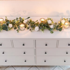 Artificial Eucalyptus garland, Leaves Garland, Faux Greenery Garland, Fake Green Leaves, Vines Wedding Garland, Table Runner Decor,
