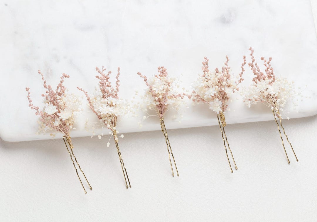 Lot pics/bijoux/épingle Cheveux robe Mariée/Mariage Fleur Ivoire/Rose
