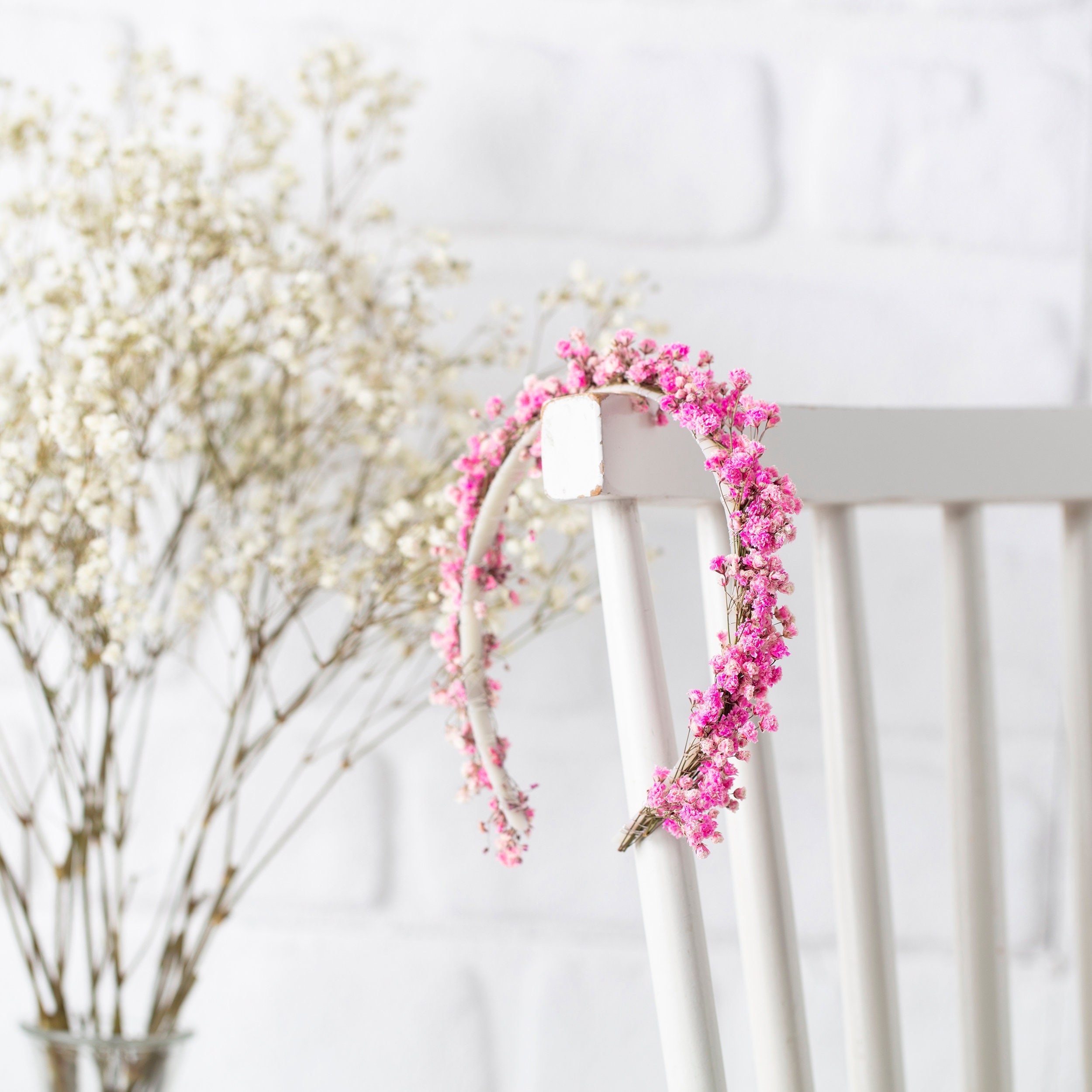 Baby's Breath, Gypsophila Preserved Pink Color, Dried Flowers, Dried Plants,  DIY Flower Arrangements, Wedding Bouquet Supplies 