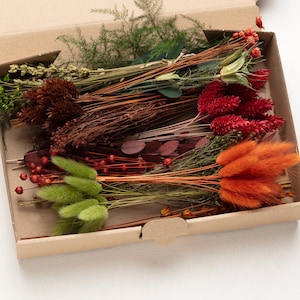 Getrocknete Blumen, natürliche Blumen-Set, DIY Mix, DIY Set, Flower Box, Hochzeit Herbst DIY, Blumendeko, Pampasgras, Lagurus, kreative Projekte