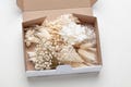 Dried Ivory Flowers natural set, small DIY Mix, DIY set, for craft, Flower Box, wedding blue DIY, flower decor, lagurus, Creative Projects product logo