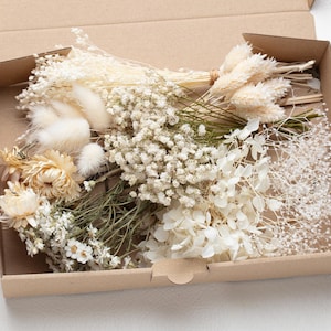 Getrocknete Blumen, natürliche Blume, DIY Mix, DIY Set, Flower Box, Hochzeit DIY, Blumendeko, Pampasgras, Lagurus, Phalaris, kreative Projekte,