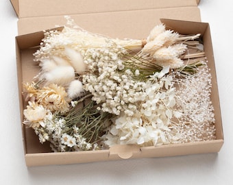 Kit de bricolaje de flores secas, hierba de la pampa, Lagurus, decoración para bodas