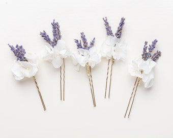 Lavendel haarspelden, haarclips, gedroogde bloem haarspelden, lavendel haarkam, Provence bruiloft haarspelden, gedroogde bloemen, rustieke haarspeld,