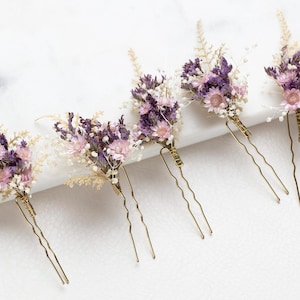 wedding boho hair pins, bridal hair pins, wedding clips, hair pin, lilac set hair pin, preserved flowers, weddings decor, rustic hair pin,