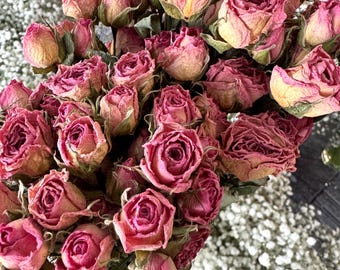 Fiori di rosa secchi per resina, decorazioni per matrimoni, gioielli, rose rosse secche, piccole composizioni floreali, piante secche, fiori di resina secchi