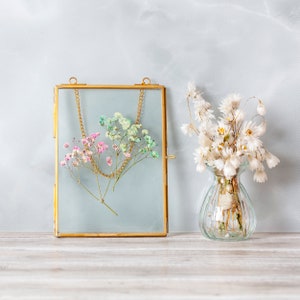 glass frame, Hanging Brass Photo Frame, Photo Frames, Pressed Flowers, Gifts, Glass Hanging Frame, metal,