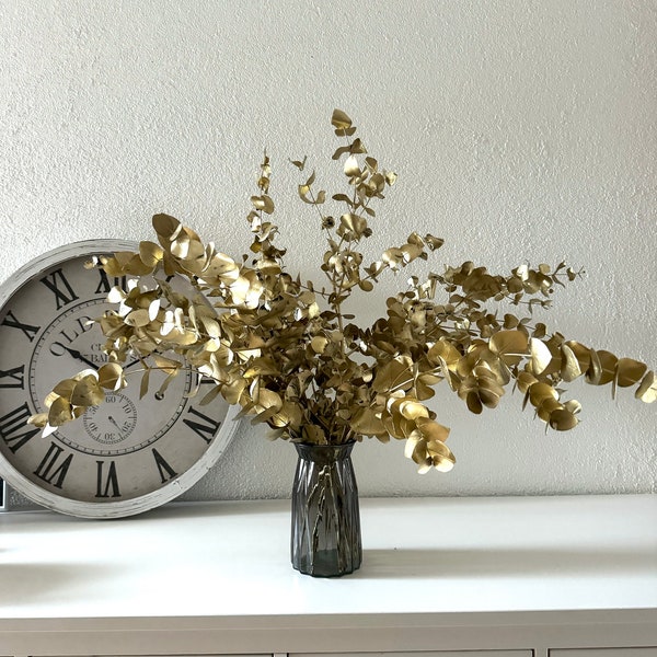 Preserved Eucalyptus Gold Stems, High Quality CINEREA, DIY Flower Arrangement, Home Wedding Anniversary Decoration, 10pcs