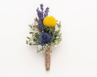Blumenboutonnieres, Mini trockener Blumenstrauß, natürliche und echte Pflanzen, Hochzeit Mini-Trockenblumenstrauß. Hochzeits-Accessoires,