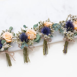 Dry flower boutonniere, rose bouquet, natural and real plants, Wedding mini Dried Flower Bouquet. Wedding accessories, Floral boutonnieres,