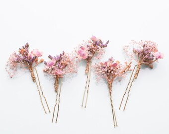 Épingles à cheveux Barbie, barrettes à cheveux, épingles à cheveux de mariage, accessoires bohèmes, épingles à cheveux de mariage en Provence, fleurs séchées, épingle à cheveux rustique,